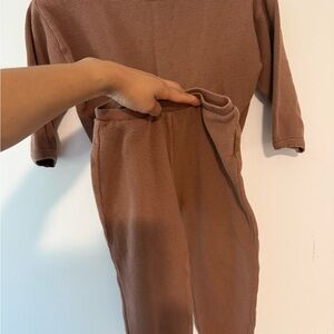 Quincy Mae Kids Matching Set in Brown